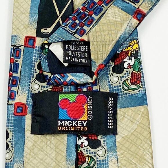Mickey Unlimited Blue Red Golf Polyester Necktie - Picture 4 of 4